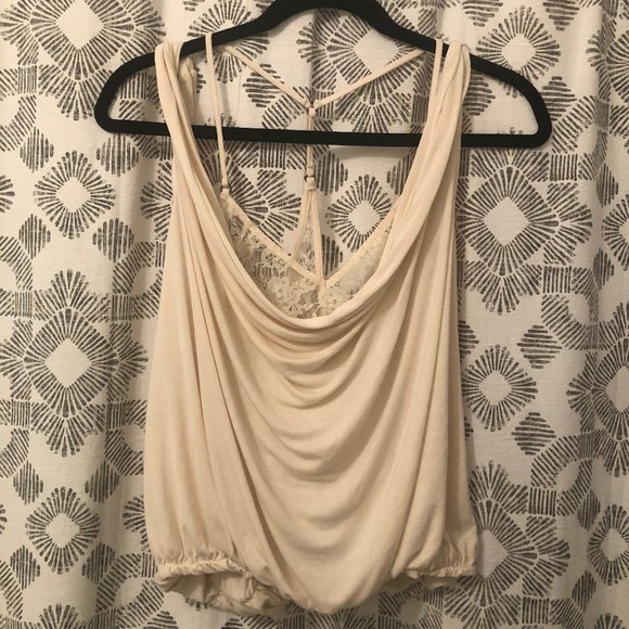 Free People flowy cream tank top - Picture 5 of 10